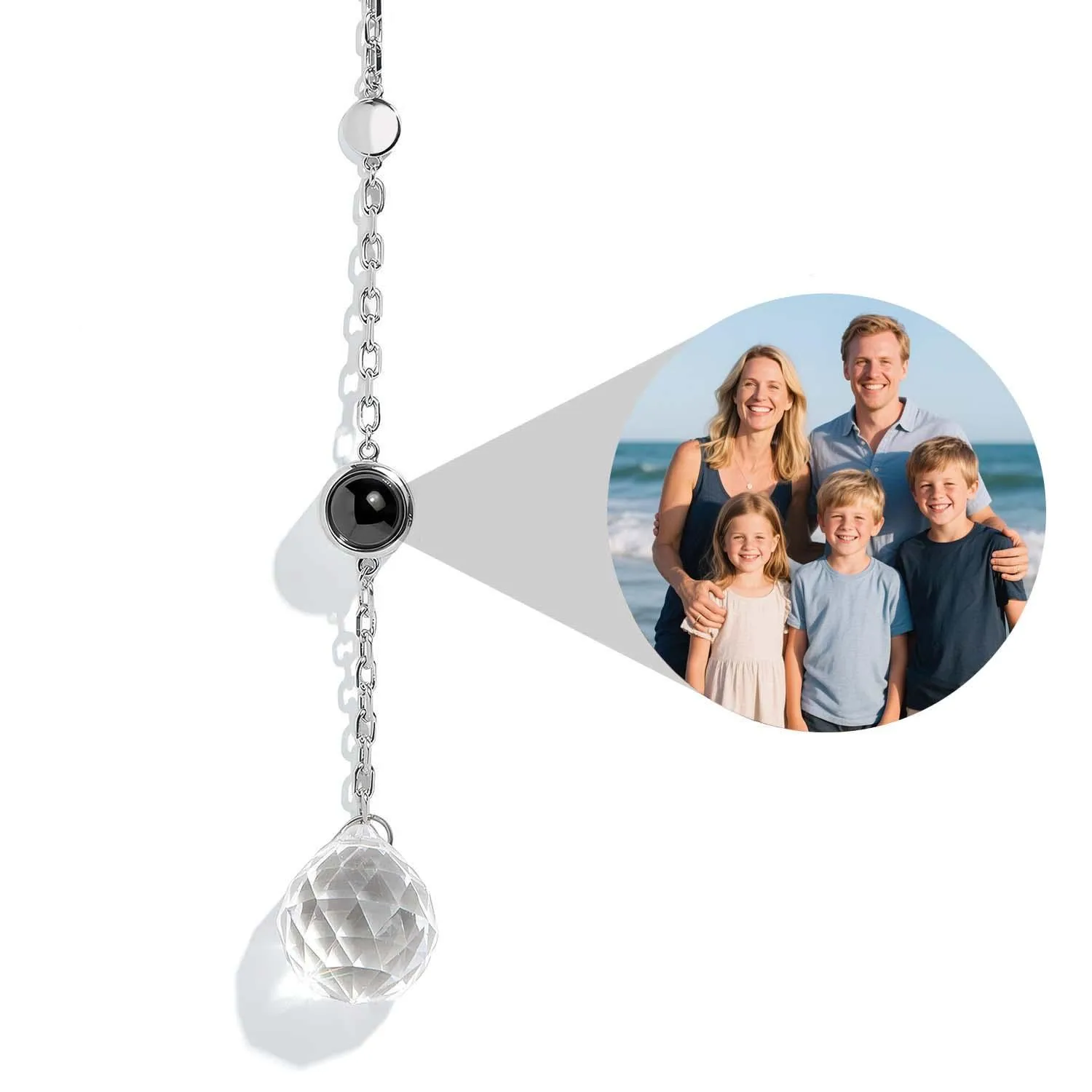 Attrape-soleil Photo Personnalisé En Forme De Cercle, Décoration De Voiture, Cadeaux Pour La Famille - soufeelfr