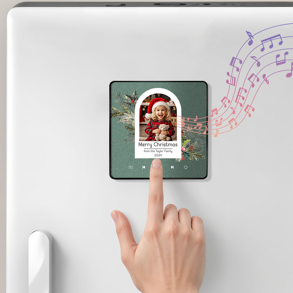 Autocollant Photo Personnalisé Avec Aimant Pour Réfrigérateur, Autocollant Mural Avec Musique, Qui Joue De La Musique Sans Téléphone Portable, Cadeaux De Noël Pour Enfants - soufeelfr
