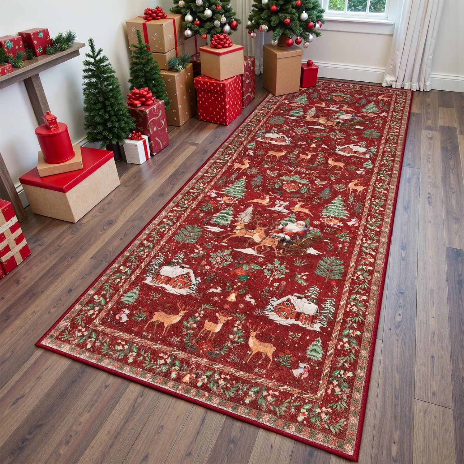 Tapis De Noël Décoratif Pour Couloir Ou Entrée, 40 X 120 Cm - soufeelfr