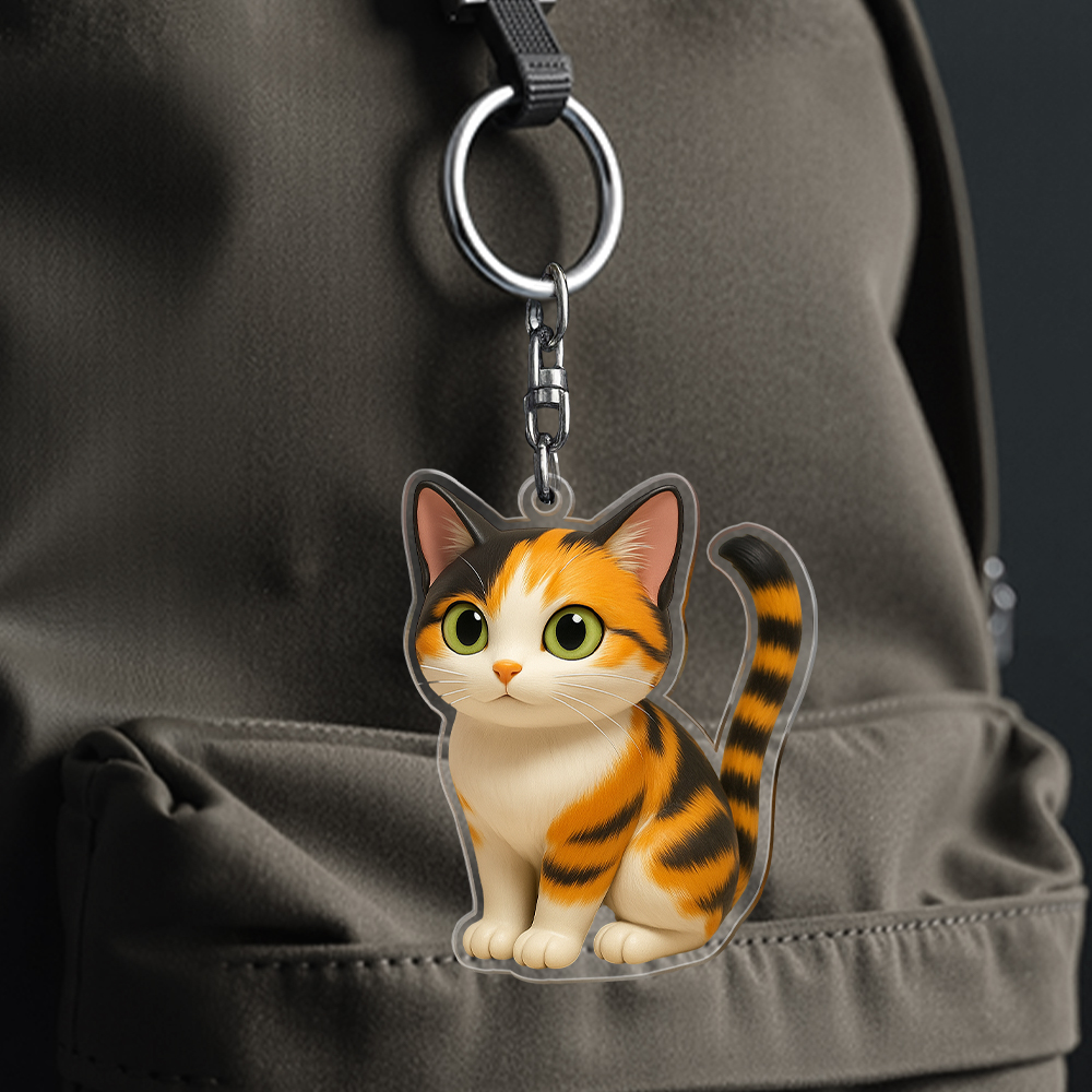 Porte-clés Personnalisé En Acrylique Avec Motif De Chat, Breloque Pour Sac Photo, Cadeau Souvenir Unique Pour Propriétaire D'animal De Compagnie - soufeelfr