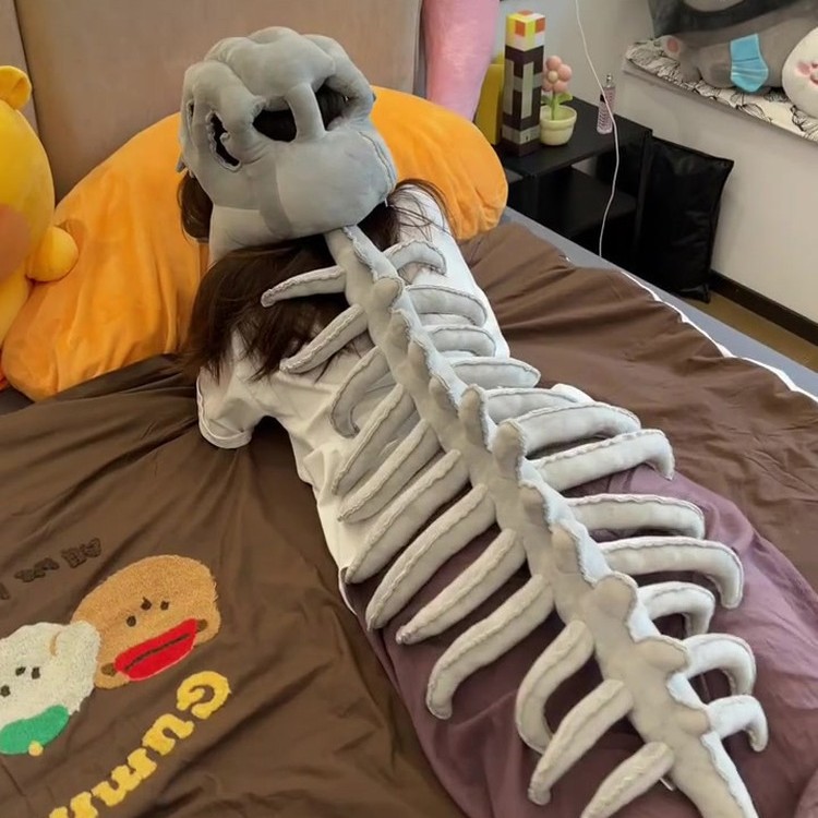 Costume Amusant De Squelette De Dinosaure En Peluche - Tête De Dinosaure Créative À Habiller - Cadeau Mignon - soufeelfr