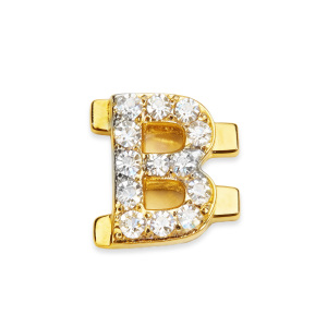 Lettre B Ornée D'un Diamant - Or