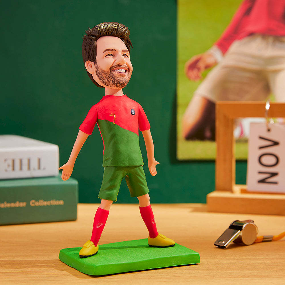Bobblehead Personnalisé Coupe Du Monde Portugal Avec Texte Gravé - soufeelfr