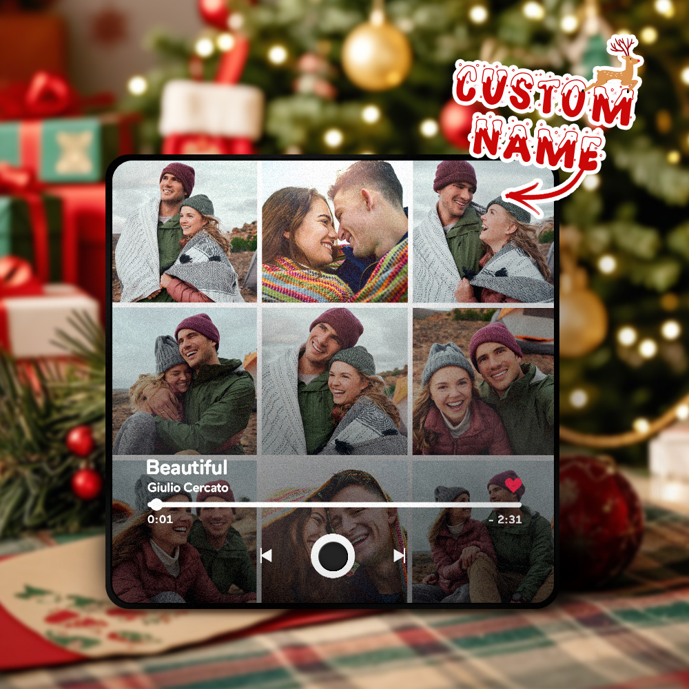 Aimant De Réfrigérateur Avec Plusieurs Photos Personnalisées, Musique, Peut Lire Des Chansons Et Ajuster Le Volume, Aimant De Réfrigérateur Avec Photos Personnalisées, Cadeaux De Noël - soufeelfr