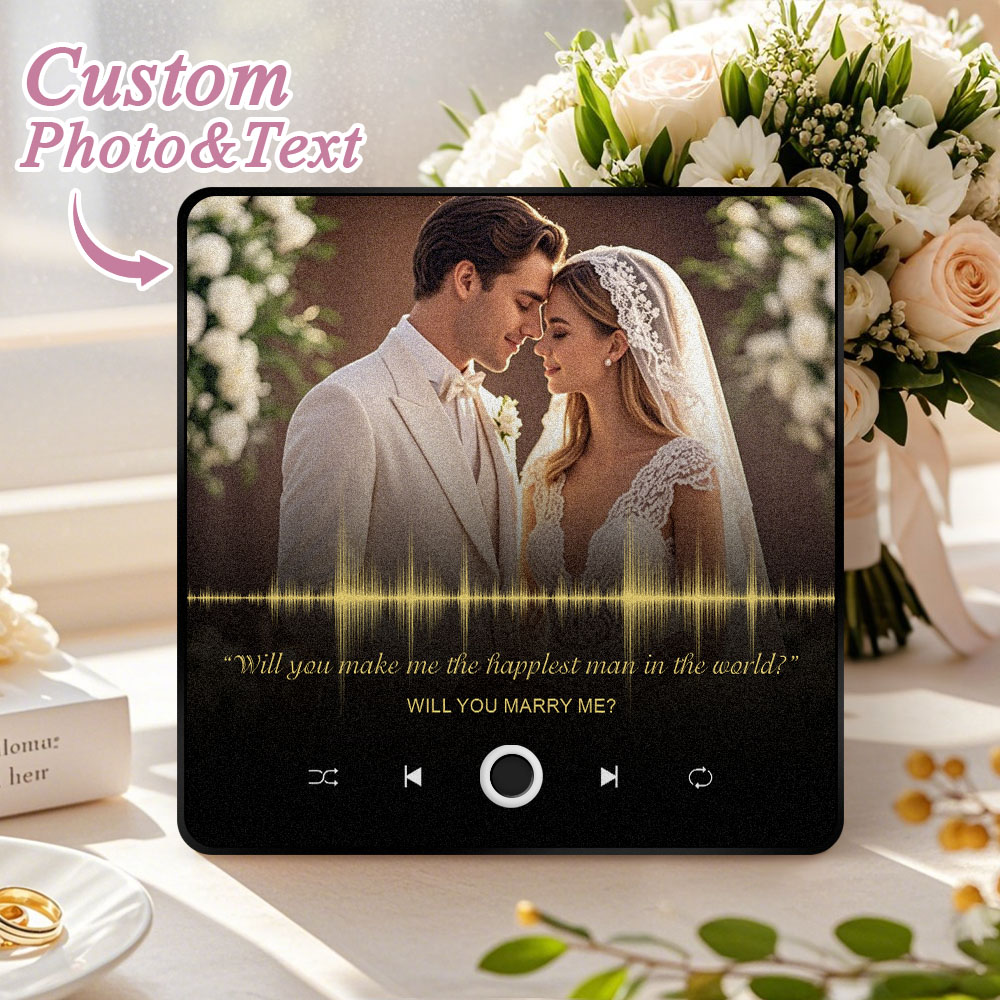 Aimant De Réfrigérateur Photo Et Audio Personnalisé, Capturez Le Beau Moment De La Vie, Proposition Parfaite, Cadeaux De Mariage - soufeelfr