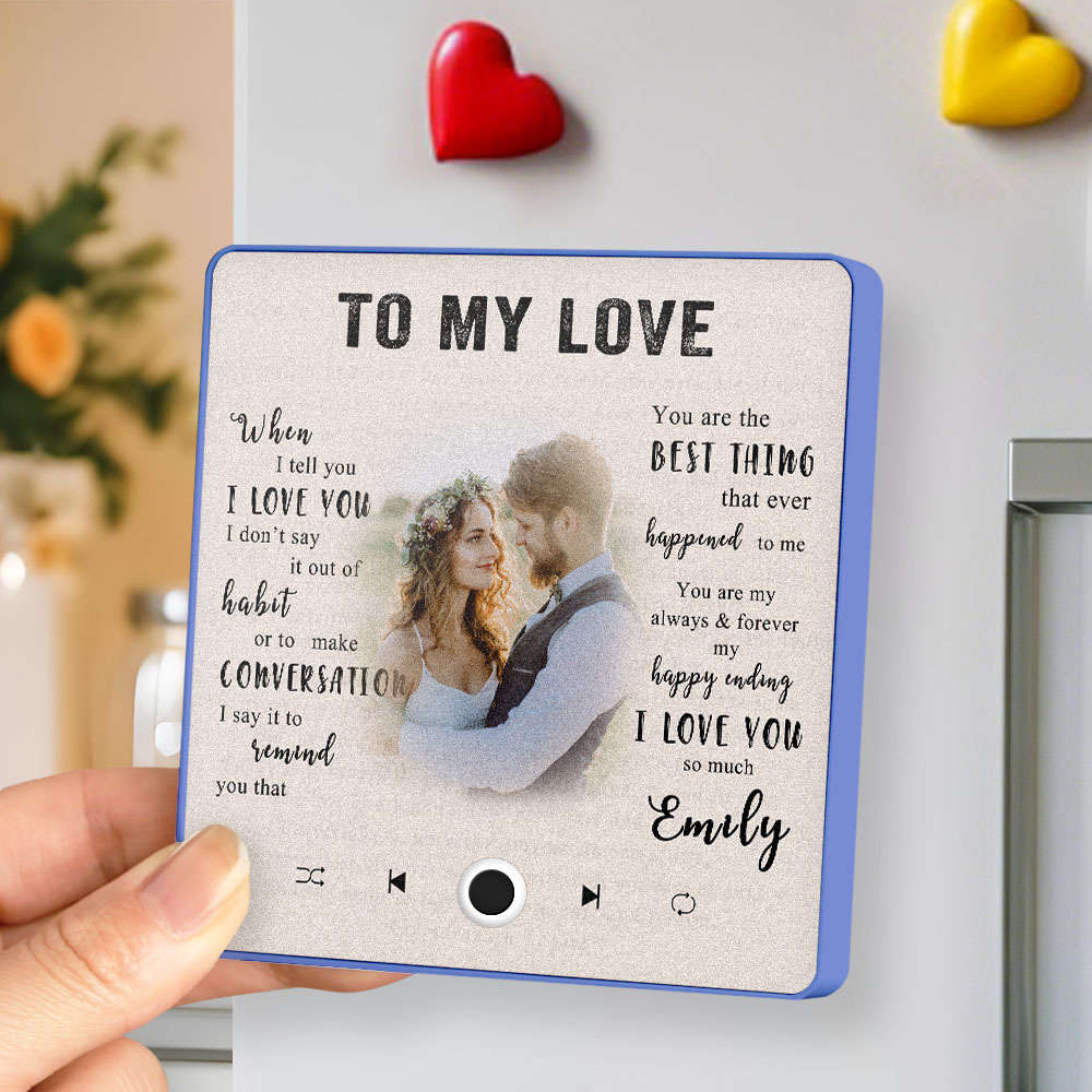 Aimant De Réfrigérateur Personnalisé Avec Photo Et Nom, Musique Pro, Peut Être Joué, Aimant De Réfrigérateur, Le Meilleur Cadeau Pour Couple - soufeelfr