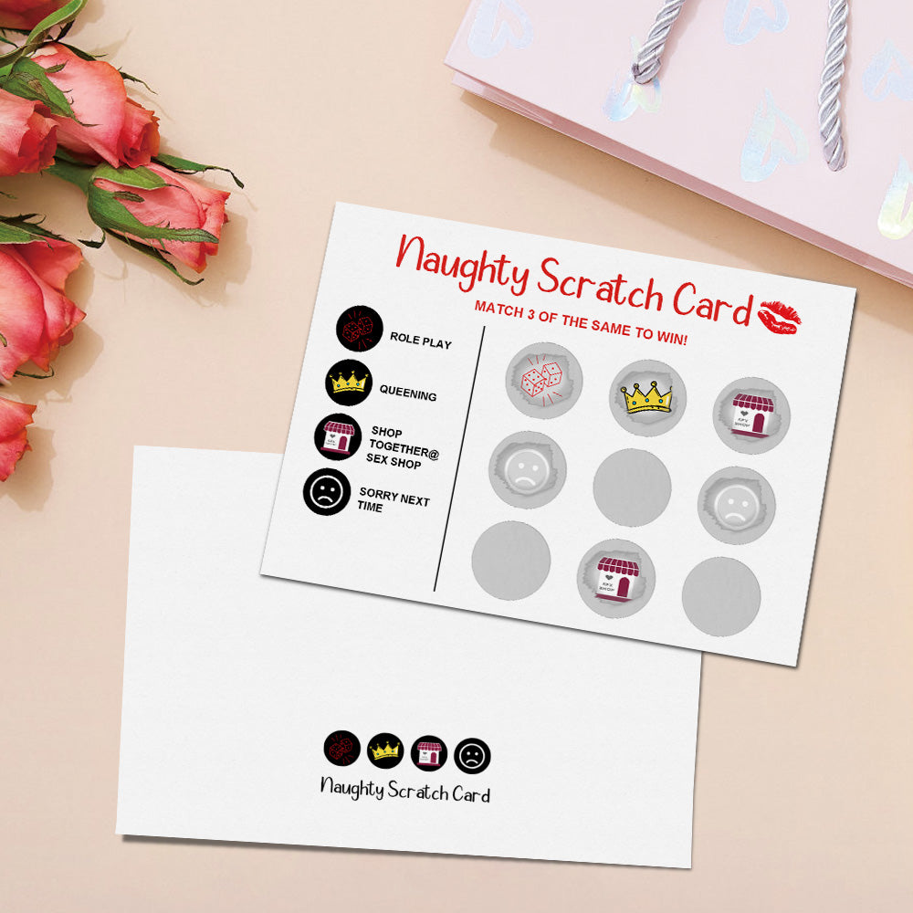 Carte À Gratter Coquine, Carte À Gratter Drôle Pour La Saint-valentin, Carte Match 3 Pour Gagner