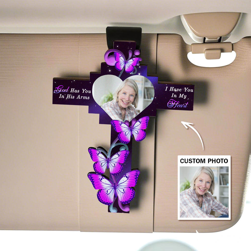 Clip De Pare-soleil De Voiture Personnalisé « in My Heart Forever » Décoration De Voiture Cadeau Commémoratif - soufeelfr