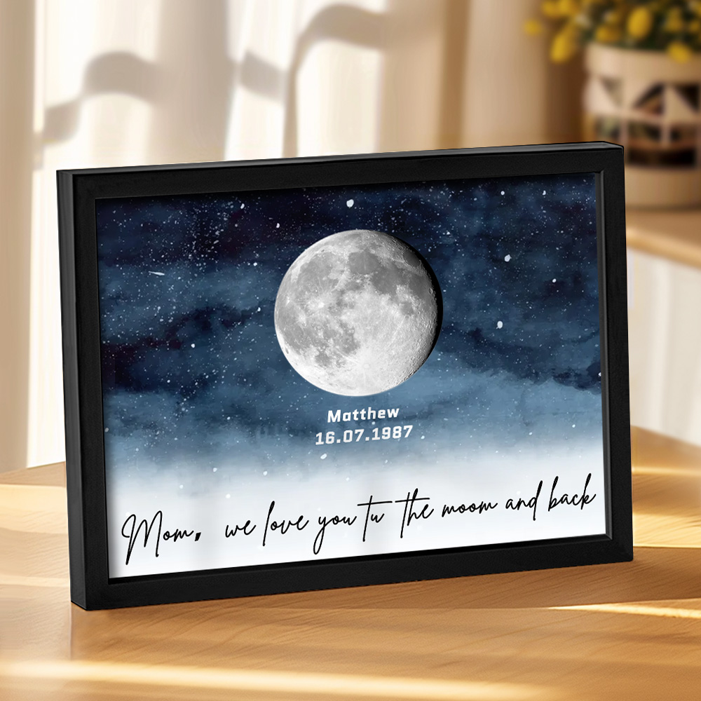 Plaque Personnalisée « nuit Étoilée, Le Jour Où Tu Es Devenue Maman », Phase De Lune De Naissance, Un Cadeau Sincère Pour L'anniversaire De Maman, La Fête Des Mères Ou Juste Comme Ça - soufeelfr