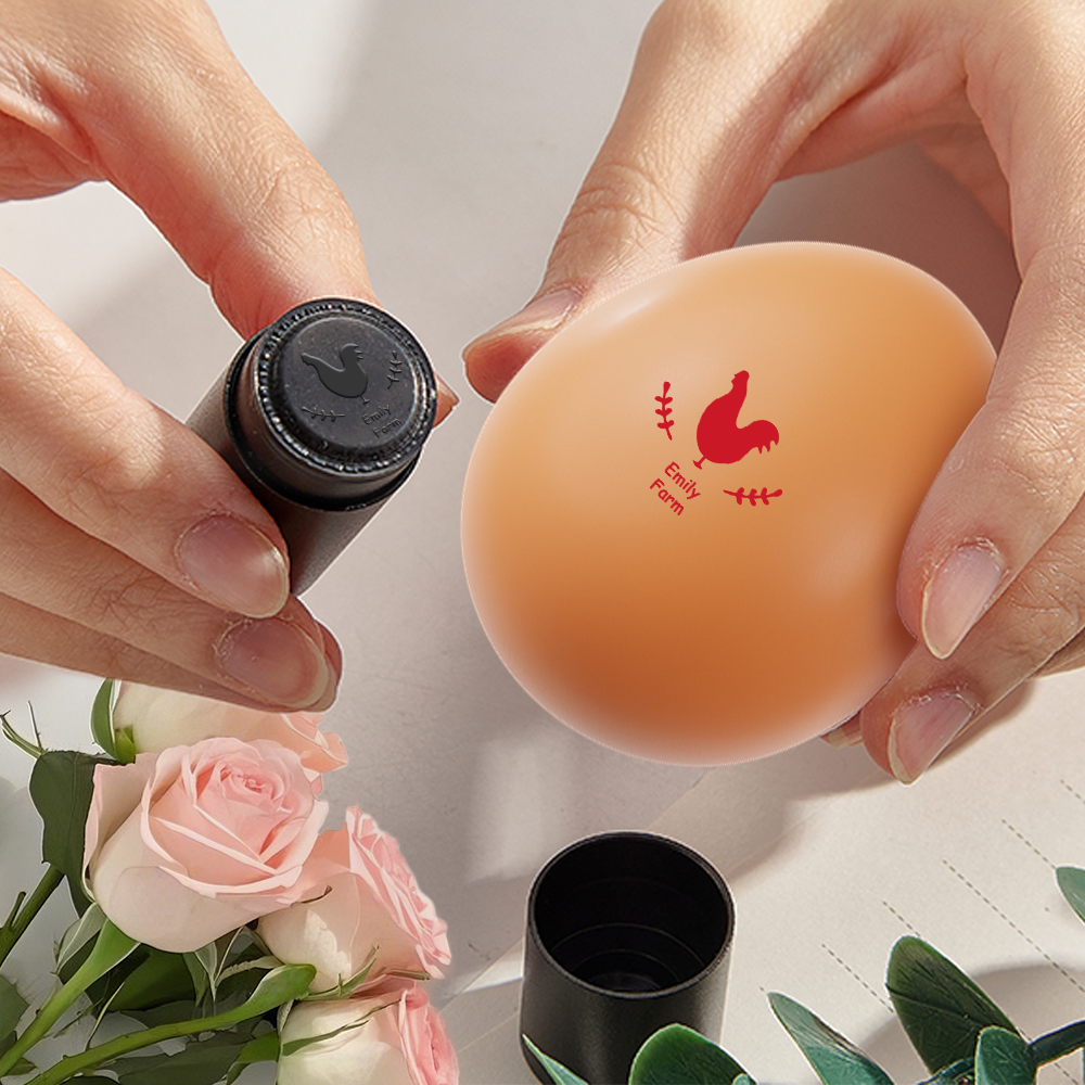 Tampon À Œufs Personnalisé Avec Motif Et Texte Personnalisés, Cadeau Pour Les Agriculteurs Familiaux - soufeelfr