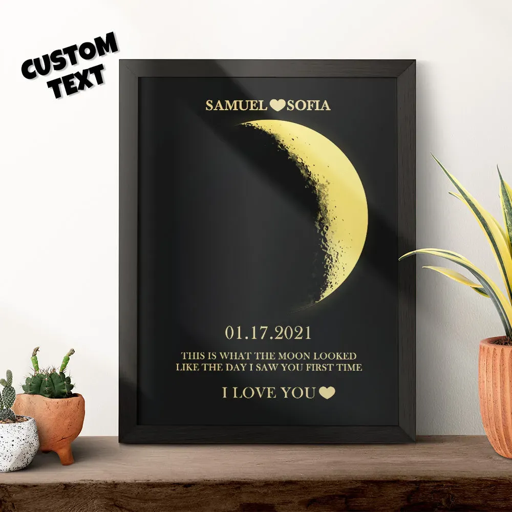 Impression date et phases de lune personnalisée : décoration murale familiale personnalisée - Canada