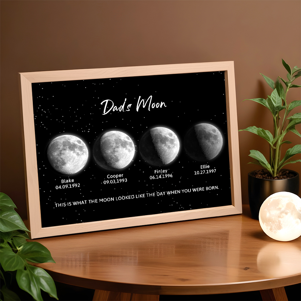 Phase De Lune Personnalisée Ciel Nocturne Impression Lune De Papa Cadeaux Uniques Pour La Fête Des Pères - soufeelfr