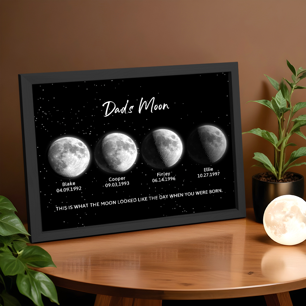 Phase De Lune Personnalisée Ciel Nocturne Impression Lune De Papa Cadeaux Uniques Pour La Fête Des Pères - soufeelfr