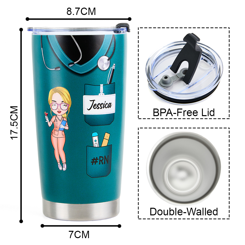 Texte Personnalisé Et Accessoires Tumbler Cup Cadeau Médical Pour Infirmière