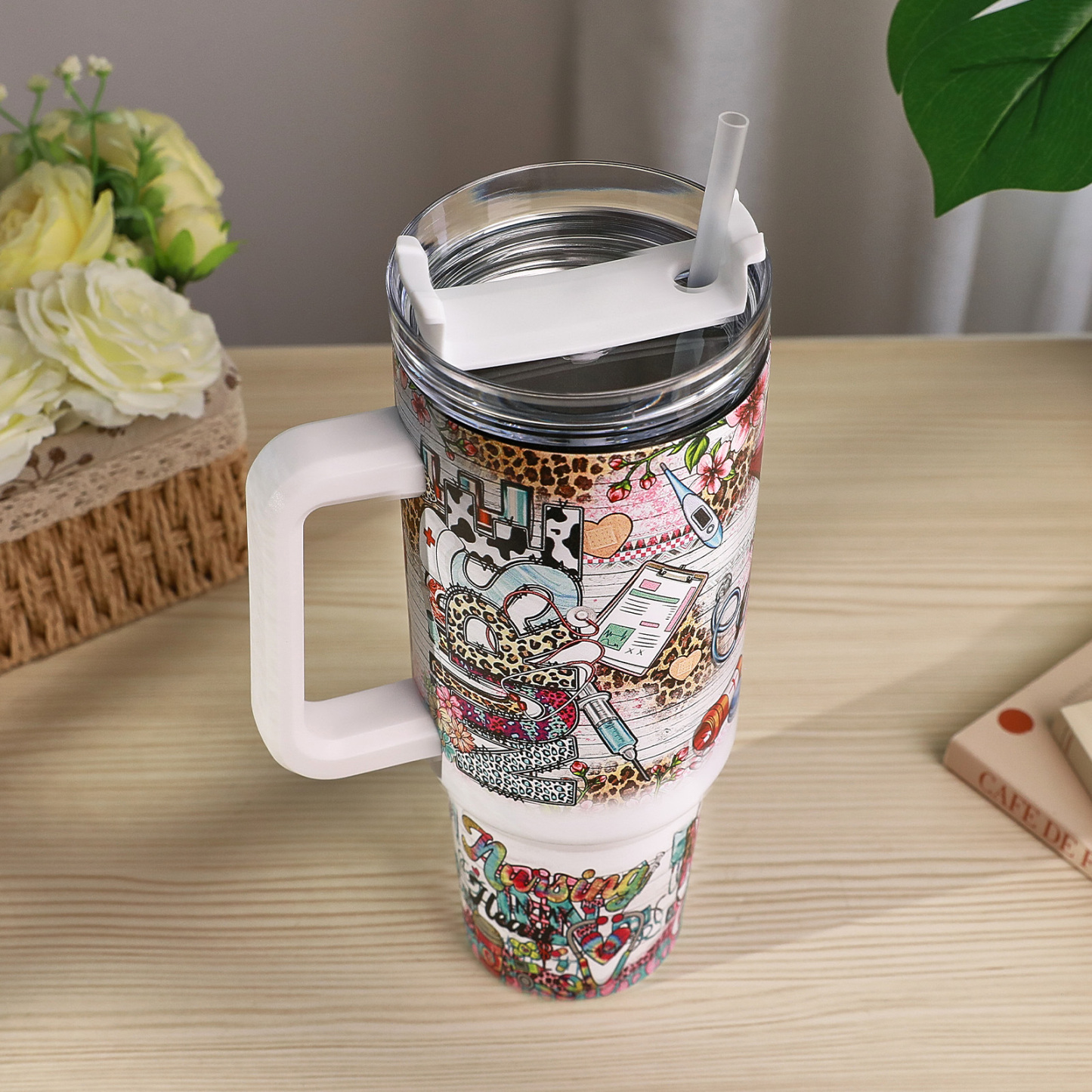 Tasse De Voyage En Acier Inoxydable De 40 Oz, Cadeaux D'infirmière Pour Femmes - soufeelfr