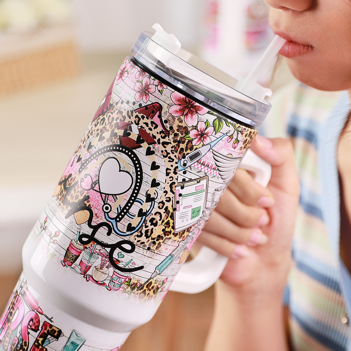 Tasse De Voyage En Acier Inoxydable De 40 Oz, Cadeaux D'infirmière Pour Femmes - soufeelfr