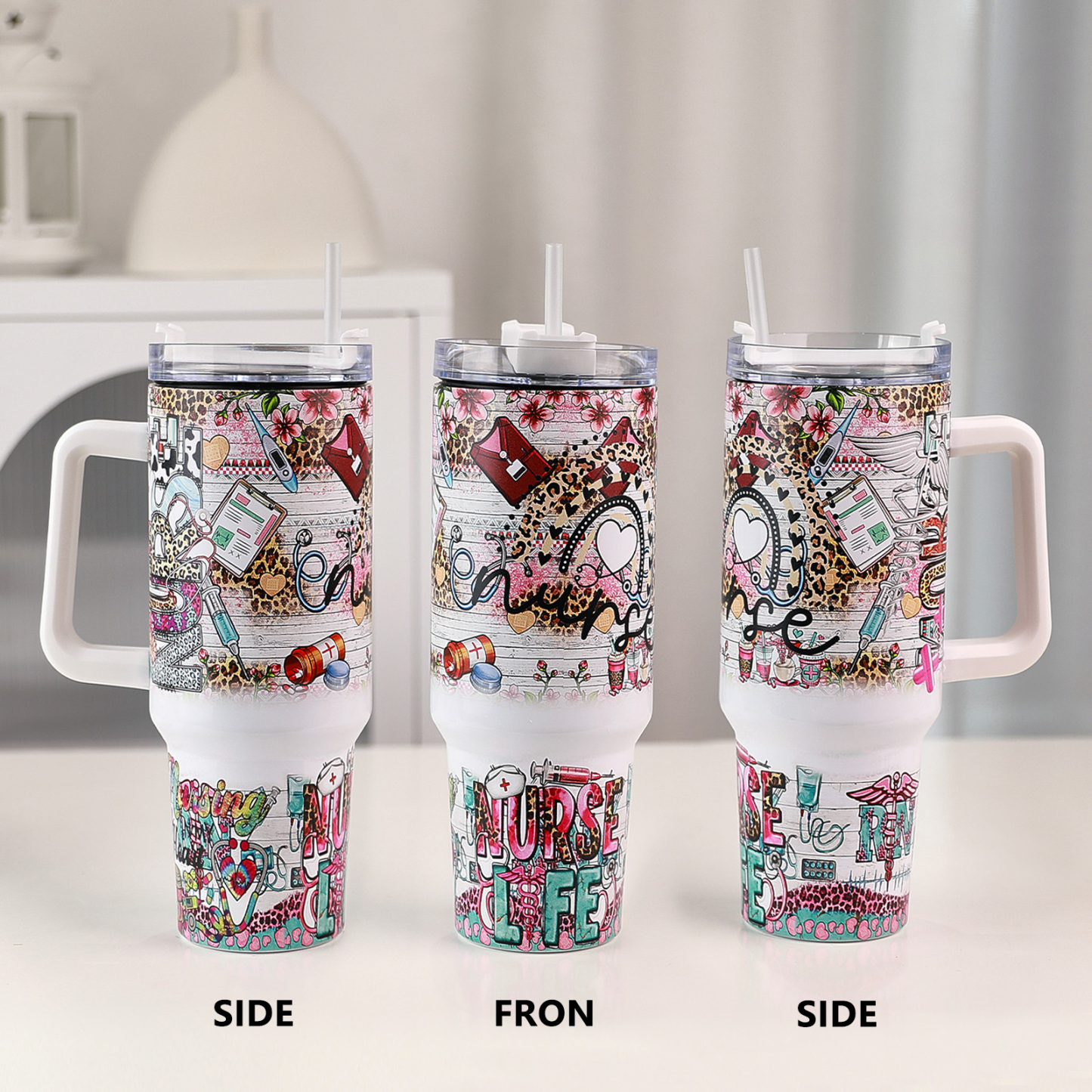 Tasse De Voyage En Acier Inoxydable De 40 Oz, Cadeaux D'infirmière Pour Femmes - soufeelfr
