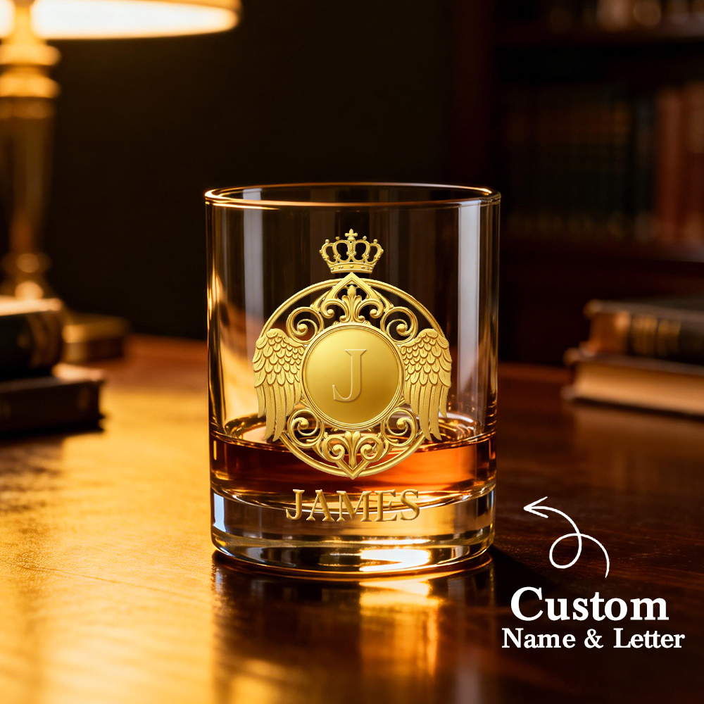 Badge Doré Personnalisé Imprimé En 2d, Verre À Whisky 30 Cl, Cadeau D'anniversaire - À La Vôtre Avec Un Homme Légendaire - soufeelfr