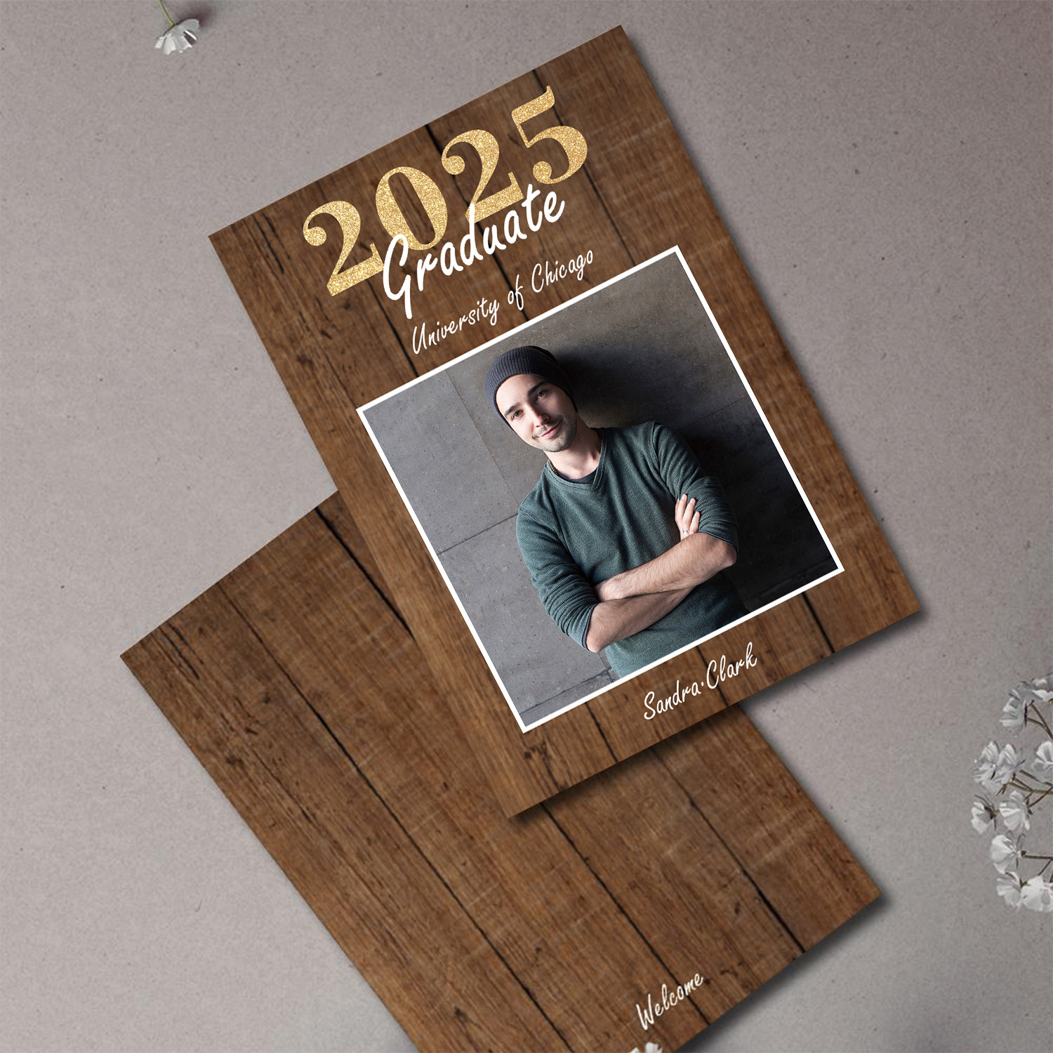 Souvenir De Cadeau De Graduation De Carte De Voeux Personnalisée