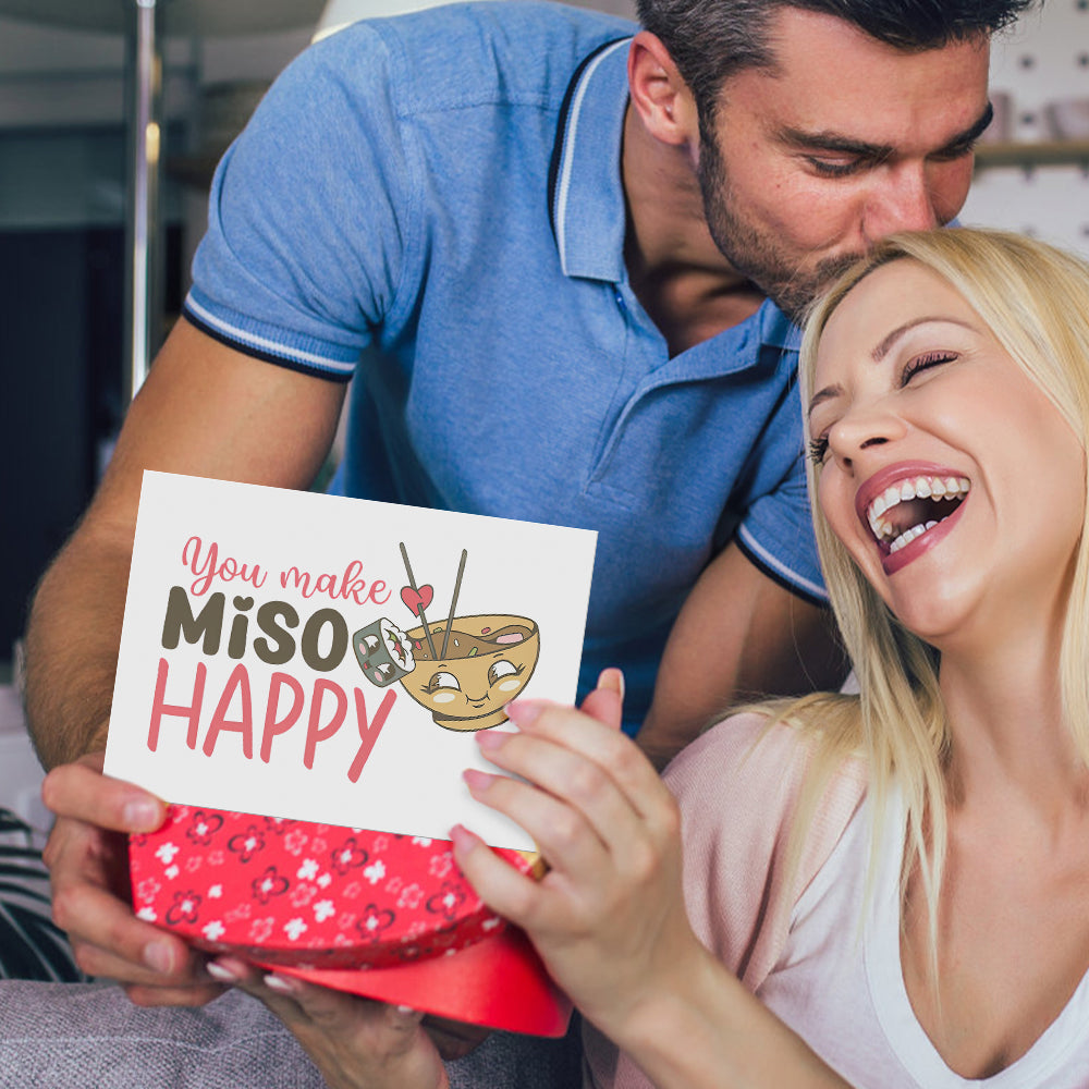 Jeu De Mots Alimentaire Vous Rendez Le Miso Heureux Drôle Carte De Vœux Pour La Saint-valentin