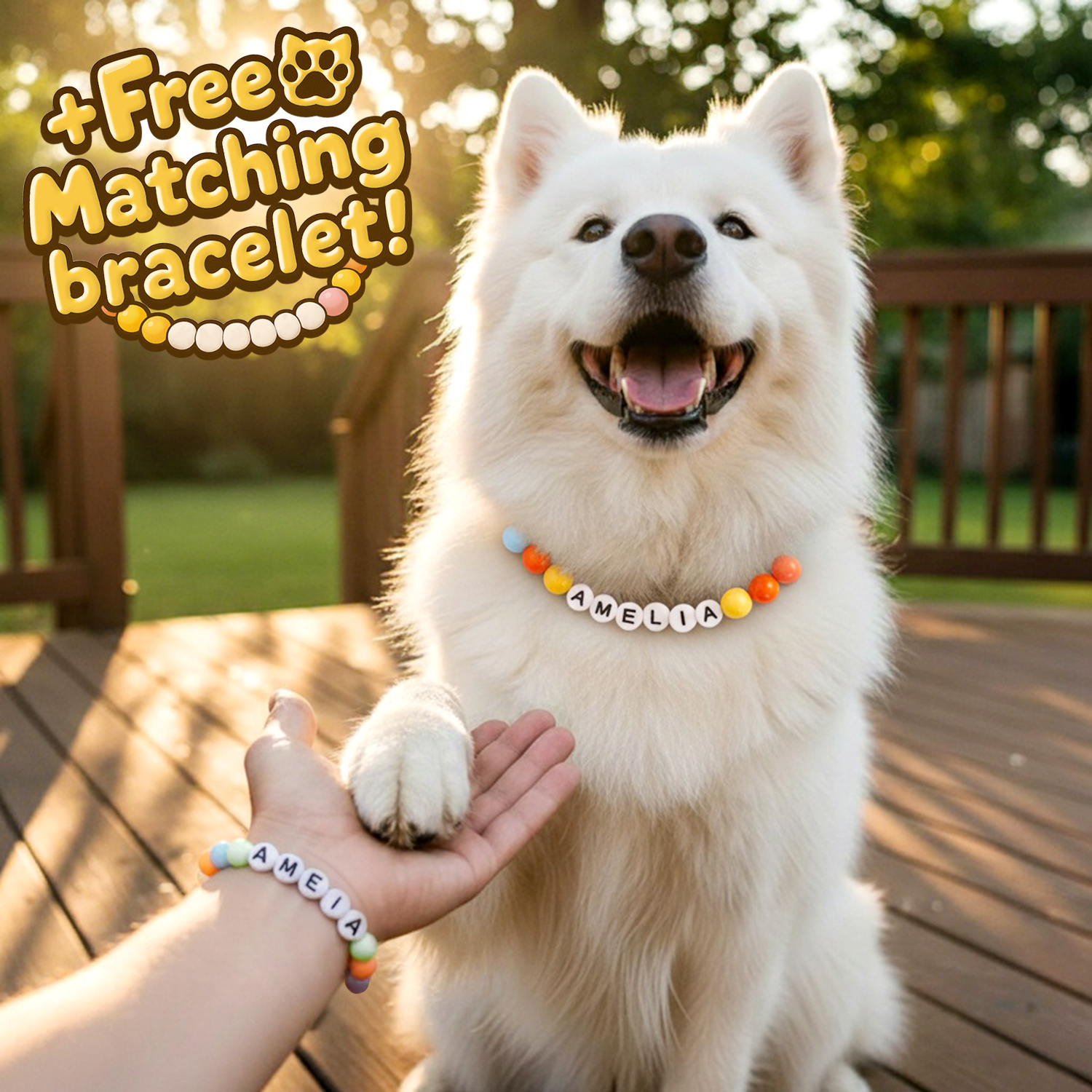 Collier Personnalisé Avec Boucle En Cuir Réglable Et Bracelet Assorti Gratuit. Cadeau Idéal Pour Les Amoureux Des Animaux. - soufeelfr