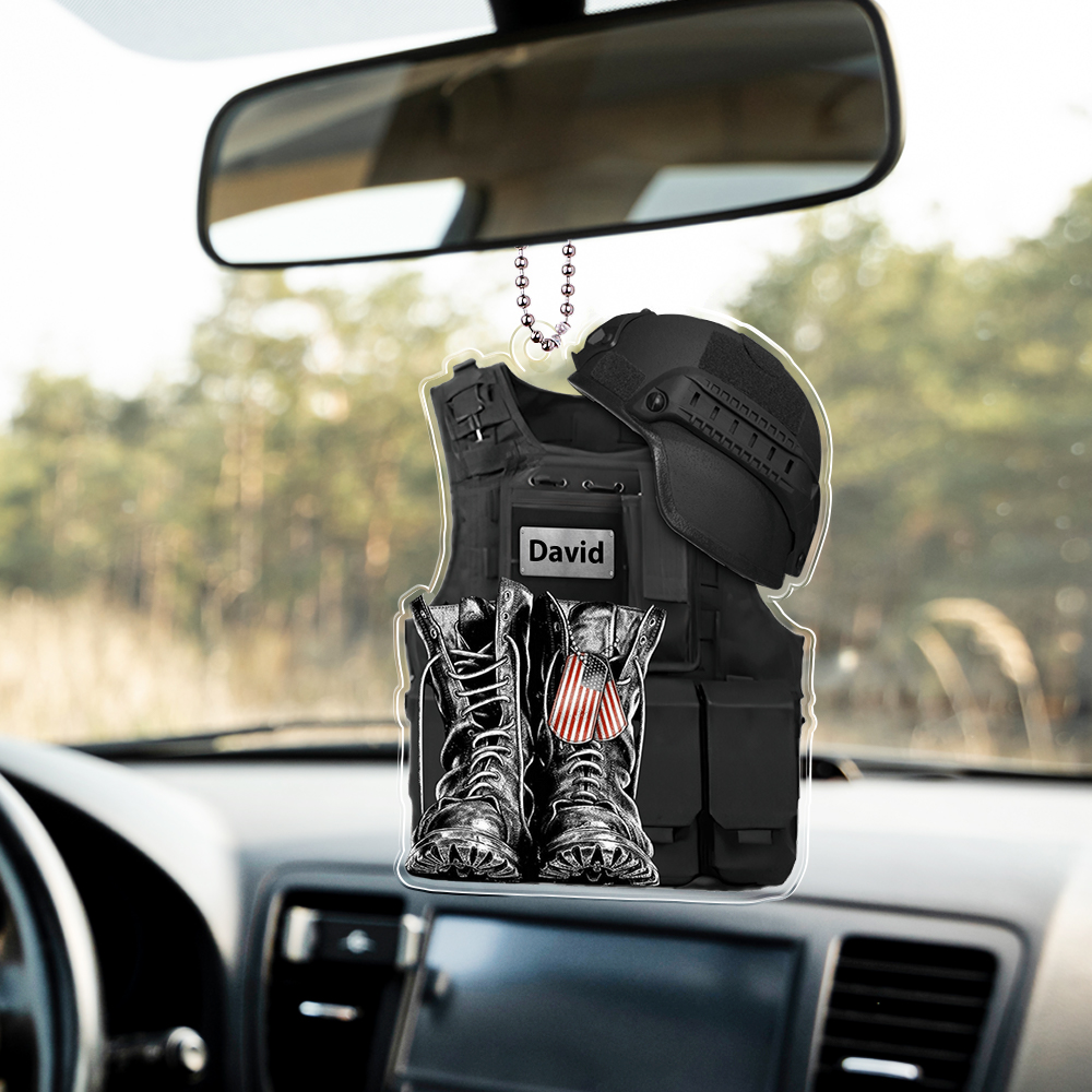 Nom Personnalisé Personnalisé Vétéran Acrylique Uniformes Militaires Voiture Ornement Cadeau Pour Vétéran - soufeelfr