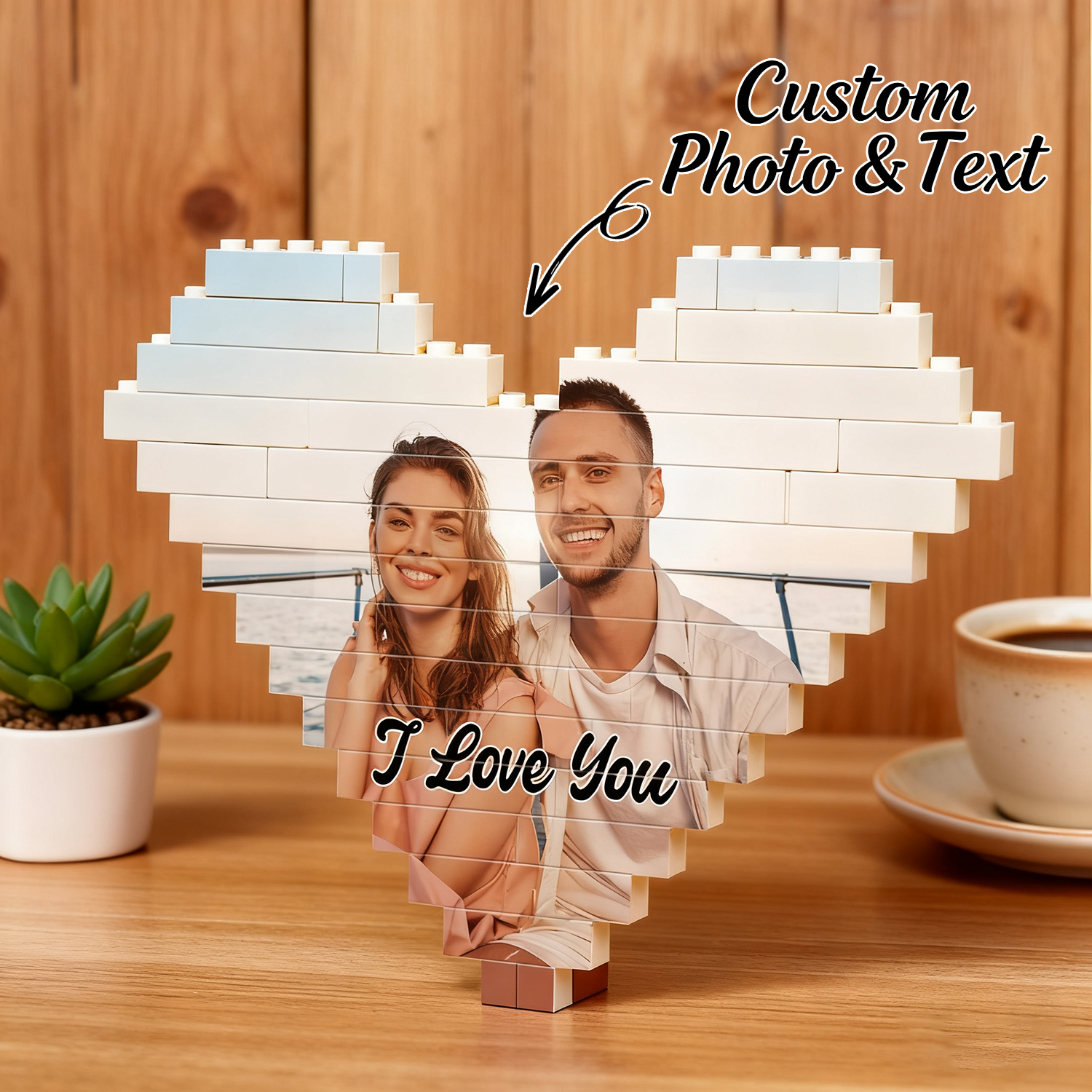 Briques Photo Personnalisées Love Bricks - Cadeau D'anniversaire Personnalisé - soufeelfr