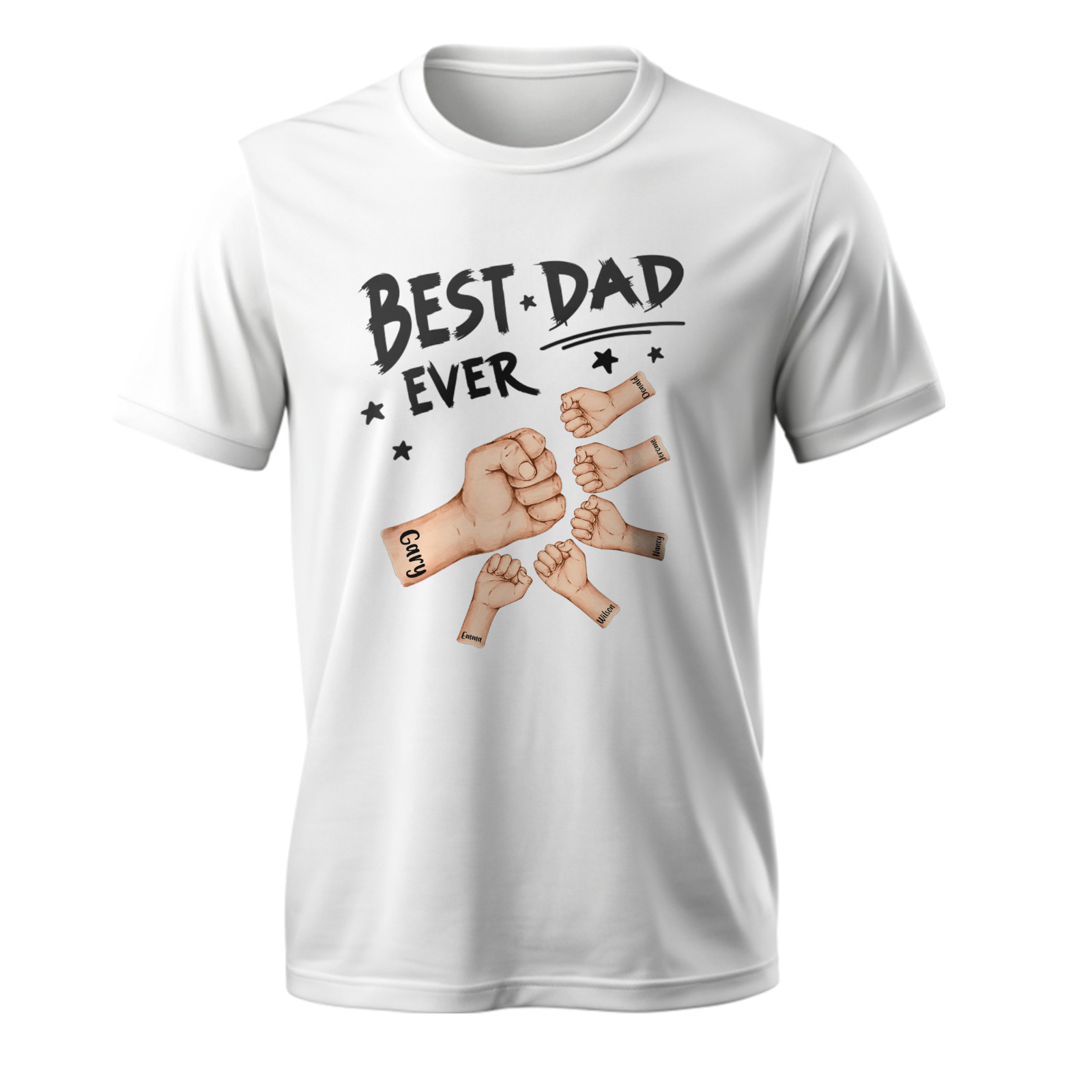 T-shirt Père Personnalisé Meilleur Papa De Tous Les Temps Pour La Fête Des Pères - soufeelfr