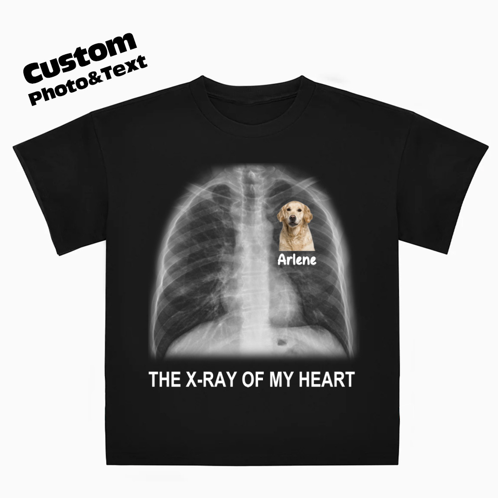Texte X-ray Of My Heart - Cadeau De T-shirt Personnalisé Pour Les Amoureux Des Chiens