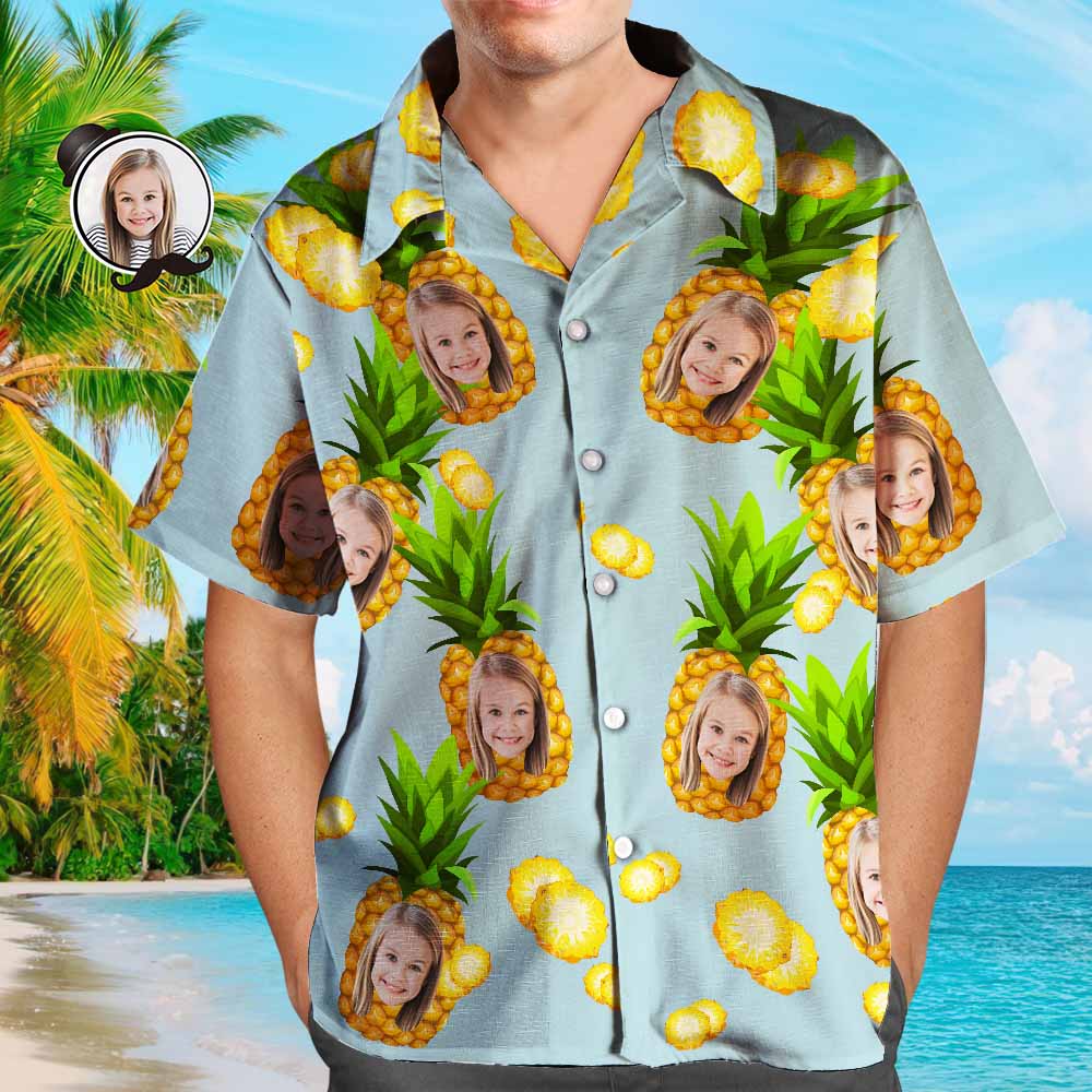 Chemises Hawaïennes Personnalisées Ananas Drôle, Chemise Personnalisée Pour La Fête Des Pères, Cadeau Pour Papa