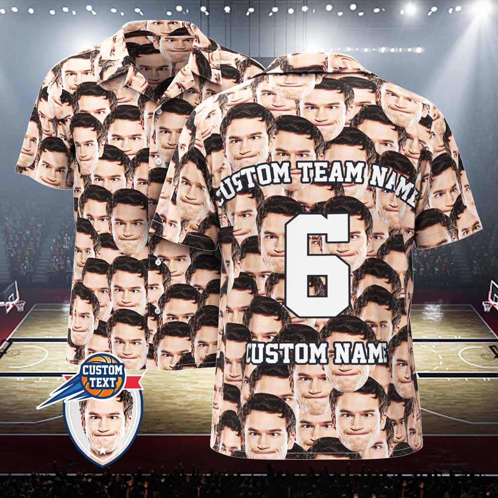 Chemise Hawaïenne Imprimée Personnalisée Pour Les Fans Visage Et Texte Personnalisés Cadeau De Chemise Hawaïenne Pour Les Fans - Conception Muti-face