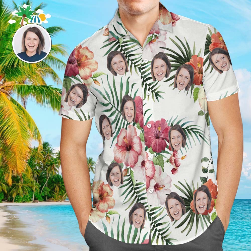 Chemises Hawaïennes Personnalisées Fleurs D'été Chemise De Plage Aloha Personnalisée Pour Hommes