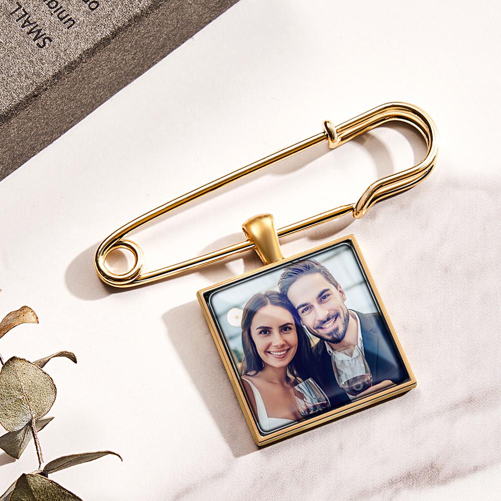 Épinglette À Revers Avec Photo Personnalisée, Broche À Breloque Commémorative, Cadeau Pour Homme - soufeelfr