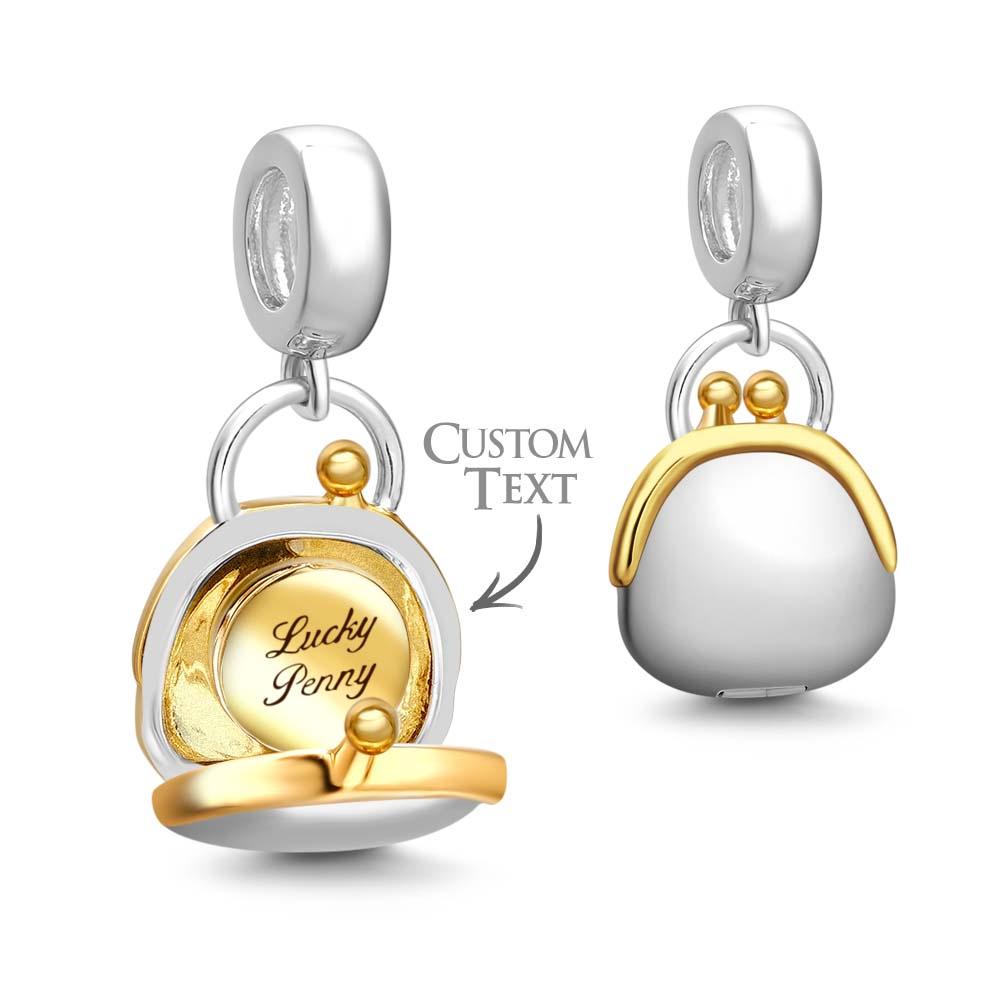 Porte-monnaie À Breloques Ouvrable Gravé Sur Mesure Et Pendentif Lucky Penny, Cadeau Pour Elle - soufeelfr