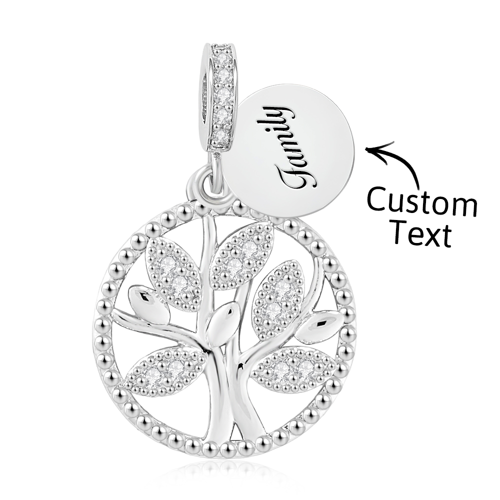 Gravure Charm Arbre Généalogique Charm Pendentif Rond Charm Pour Elle