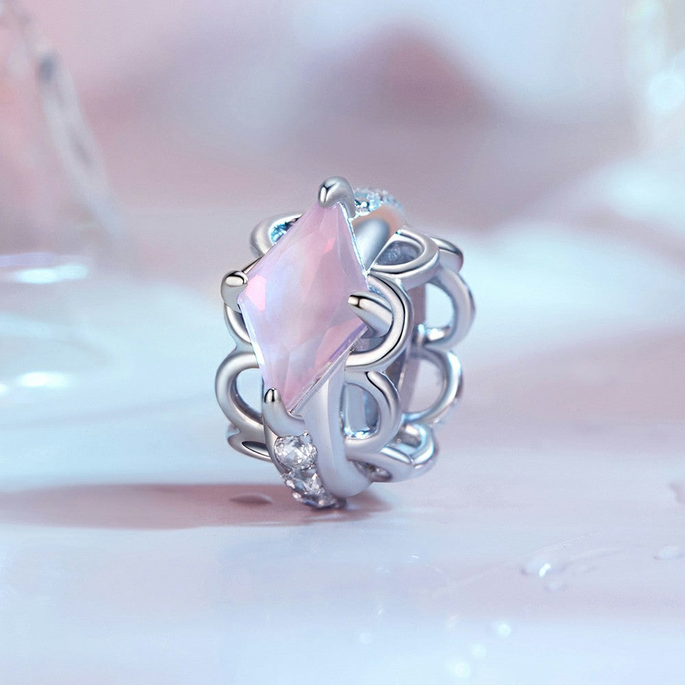 Charme De Bouchon De Dentelle Rose Spacer Charm 925 Argent Sterling Dp097