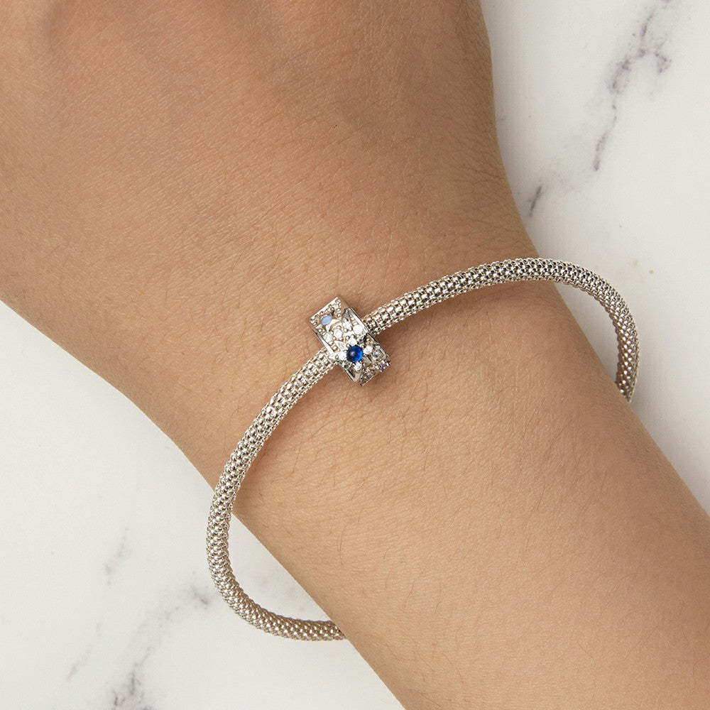 Étoiles De Diamant Bleu Bouchon Charme Spacer Charme 925 Argent Sterling Dp121