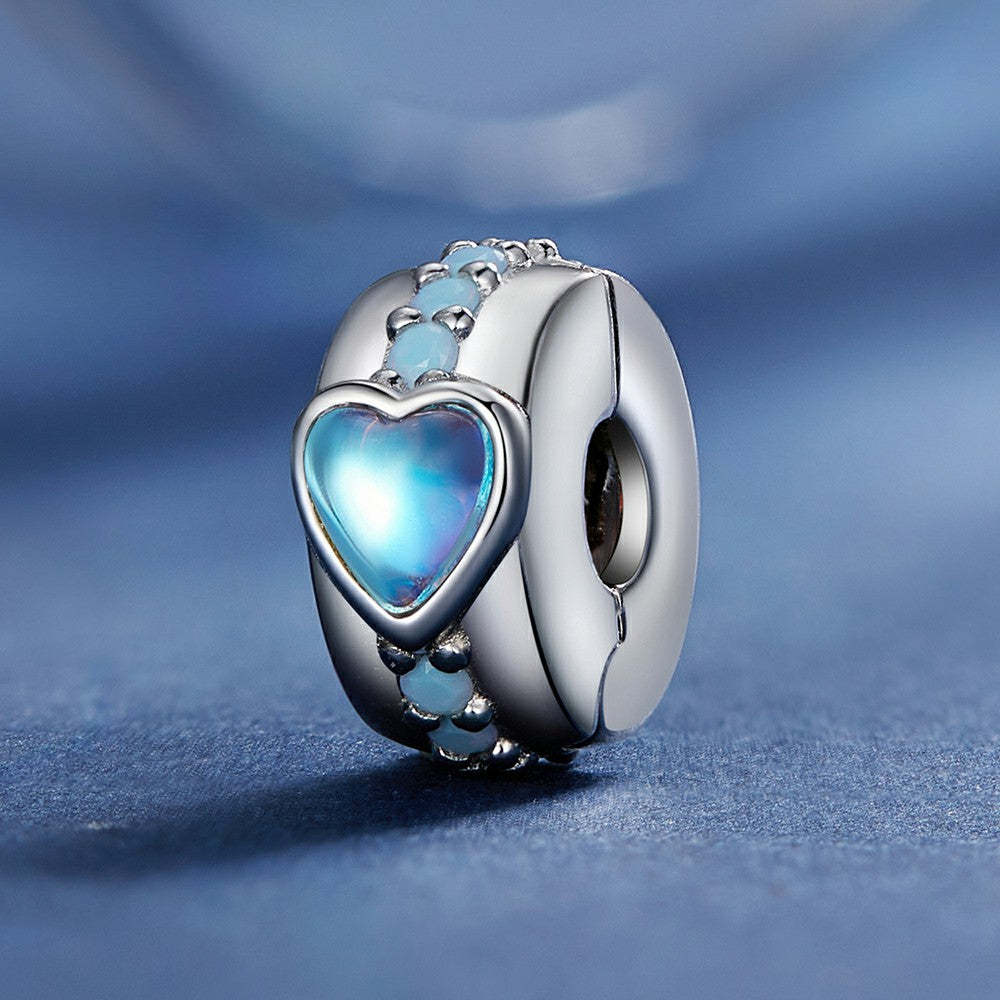 Charme De Bouchon En Forme De Coeur Magique Spacer Charm 925 Argent Sterling Dp122