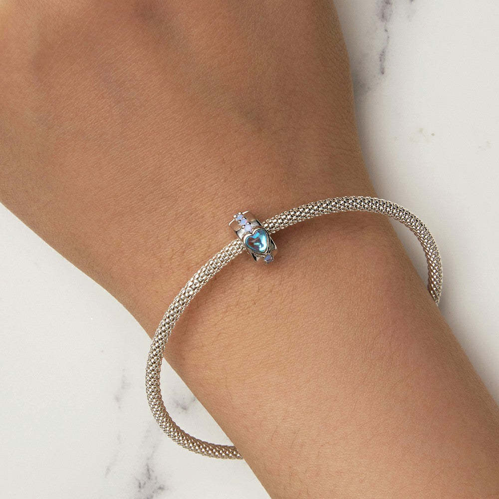 Charme De Bouchon En Forme De Coeur Magique Spacer Charm 925 Argent Sterling Dp122