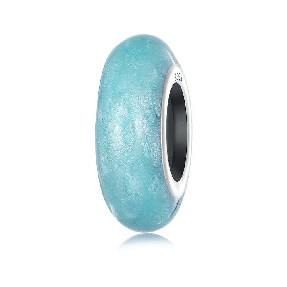 Macaron Bleu Bouchon Charme Spacer Charme 925 Argent Sterling Dp127