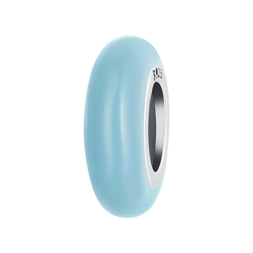 Macaron Cyan Bouchon Charme Spacer Charme 925 Argent Sterling Dp129