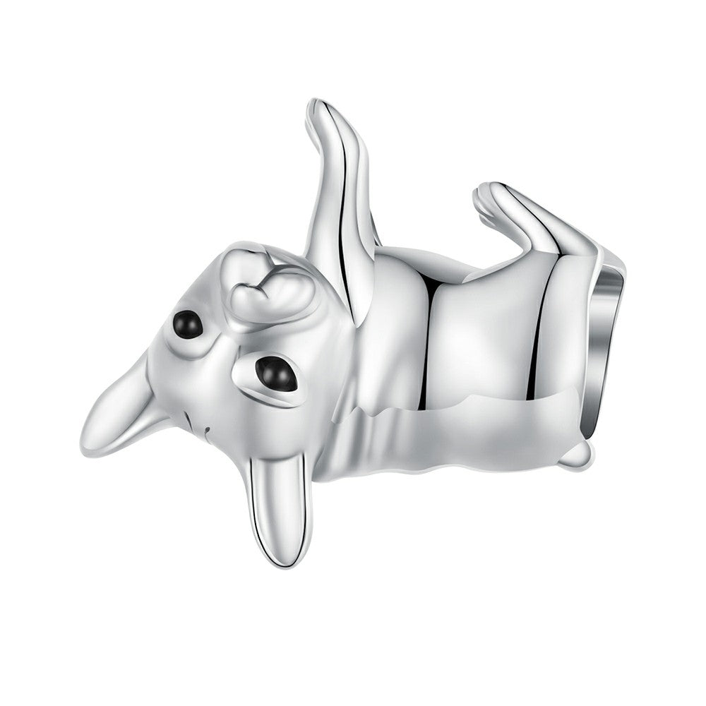 Breloque En Émail Bouledogue Mignon, En Argent Sterling 925, Cadeau Pour Amoureux Des Animaux De Compagnie, Dy1356