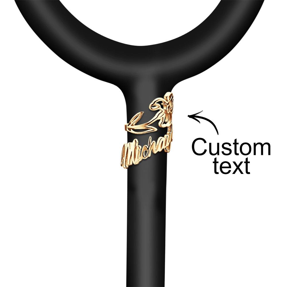 Étiquette D'identification De Stéthoscope Personnalisée Avec Fleur De Naissance Et Texte, Cadeau De Charme De Stéthoscope Personnalisé Pour Les Infirmières Et Les Médecins Rn - soufeelfr