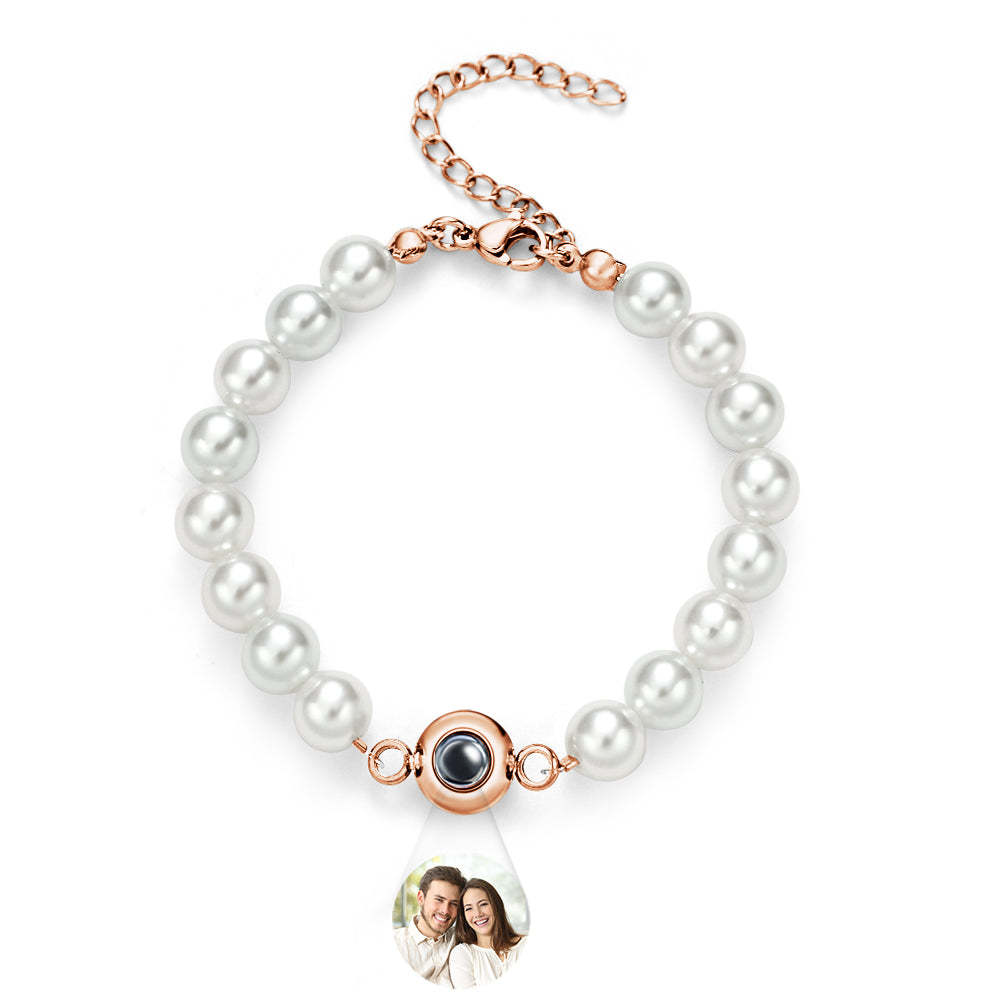 Bracelet De Projection Personnalisé, Chaîne De Perles, Cadeau Romantique - soufeelfr