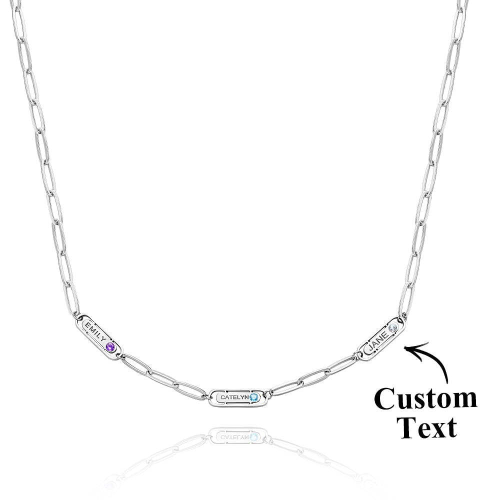 Cadeau De Collier Simple Avec Pierre De Naissance Personnalisée - soufeelfr