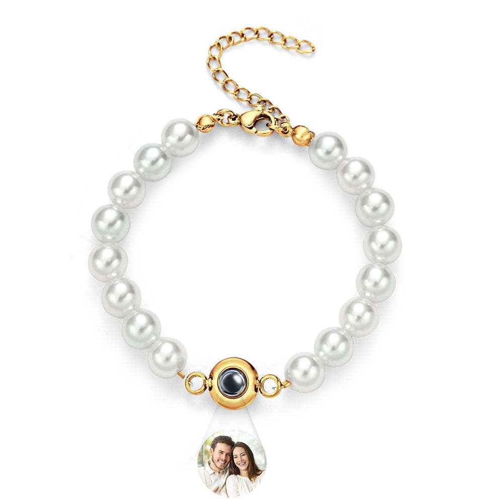 Bracelet De Projection Personnalisé, Chaîne De Perles, Cadeau Romantique - soufeelfr