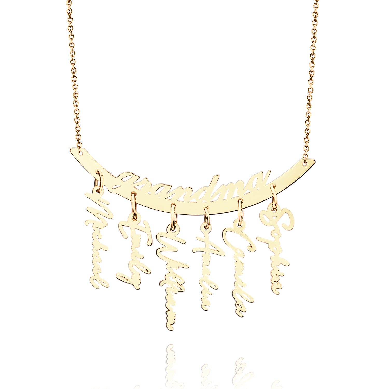 Collier Personnalisé Avec Nom, Pendentif Familial Avec 1 À 7 Noms, Cadeau Pour Grand-mère, Cadeaux Pour La Fête Des Mères - soufeelfr