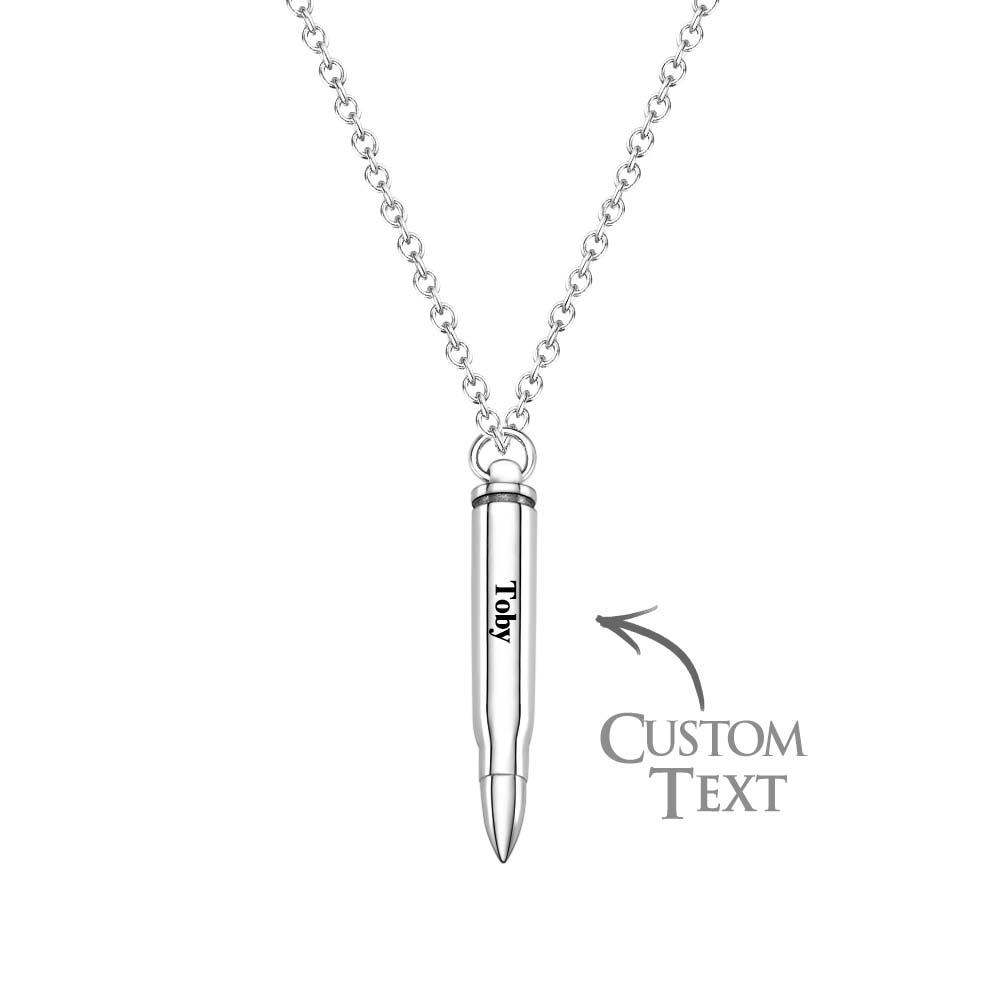 Collier Avec Nom Personnalisé, Balle En Métal, Cadeau Cool Pour Hommes - soufeelfr