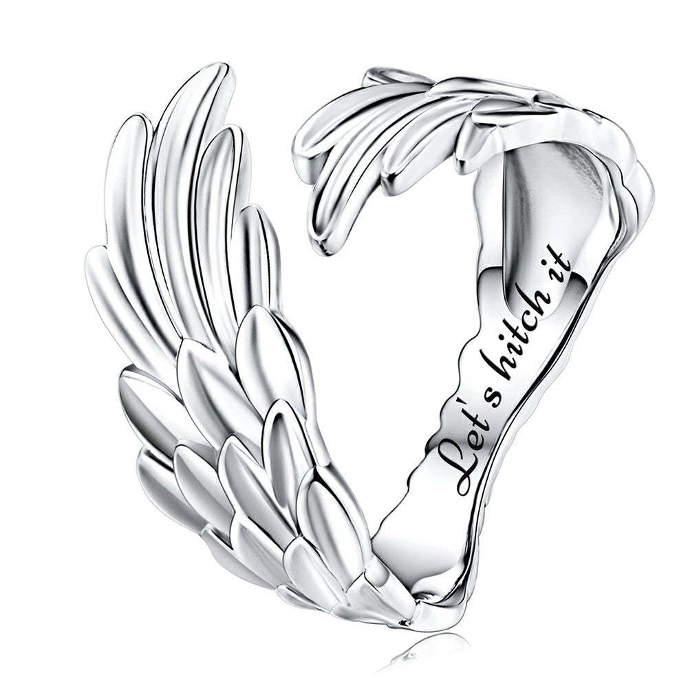 Bague Ouverte Ailes D'ange Argent Sterling 925 Kr154