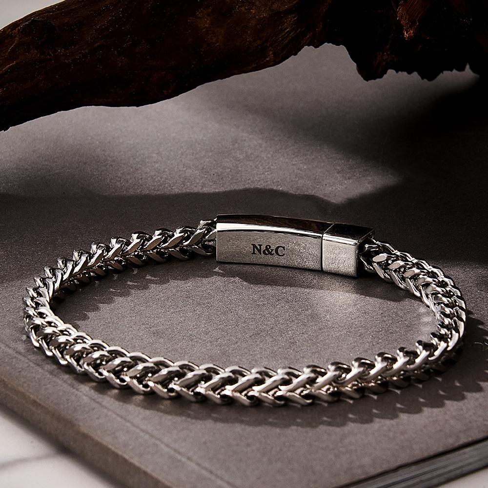 Bracelet De Barre De Nom Personnalisé, Cadeau Simple Pour Lui - soufeelfr